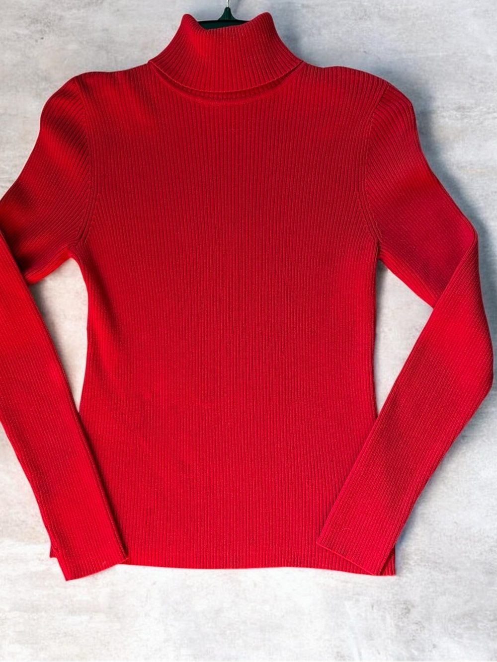 Co & Eddy Women’s Classic Red Ribbed Turtleneck Sweater!
